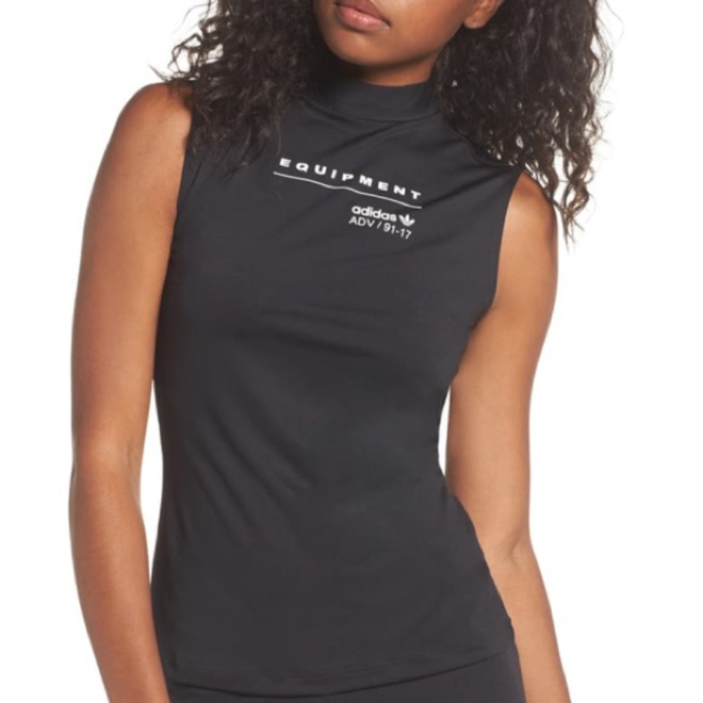 Adidas Mock Neck Black Tank XS